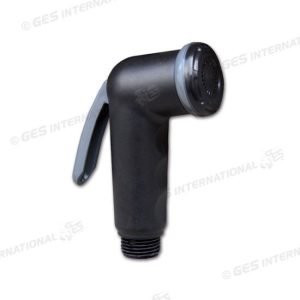 Water Saving Shower Head With Spring Activated Lever - Black