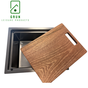 Stainless Steel Sink Rectangular Gunmetal Grey - Hand Made - GR669D
